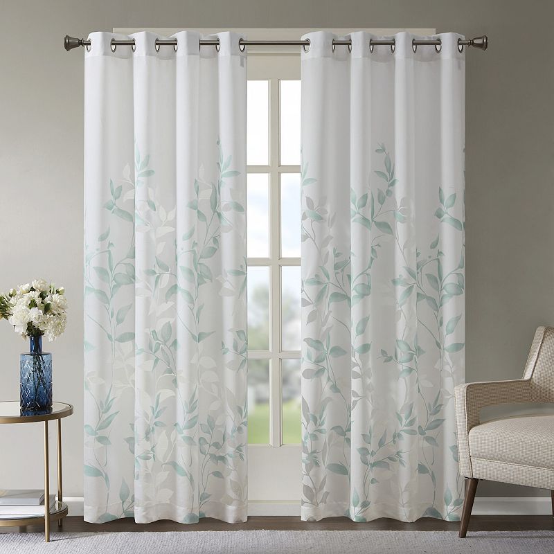 Madison Park Vera 1-Panel Burnout Lightweight Semi-Sheer Grommet Window Curtain