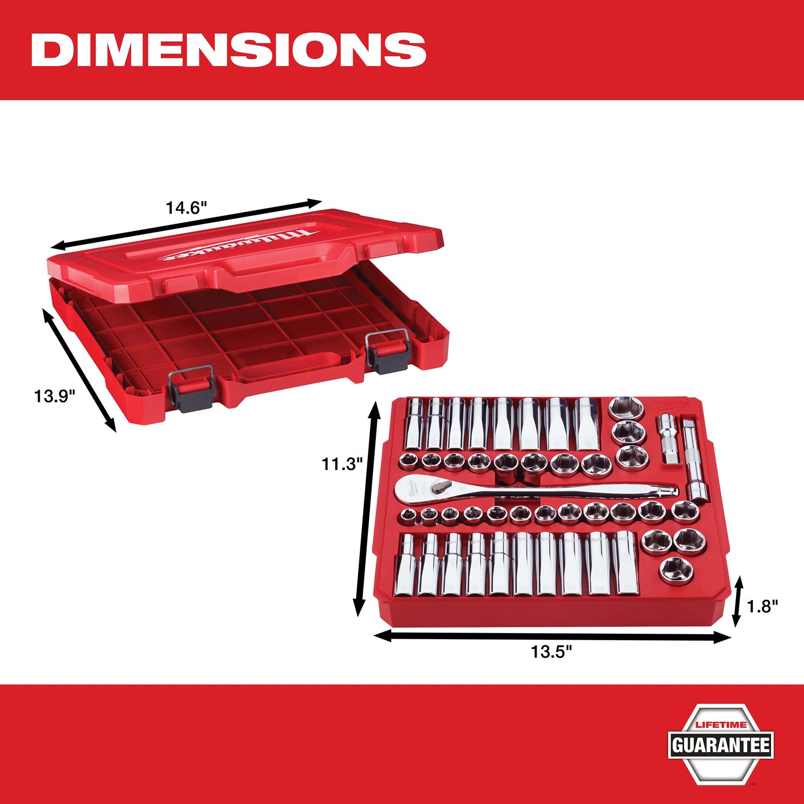 Milwaukee Tool 48-22-9010 Milwaukee 47-Piece Ratchet and Socket Sets