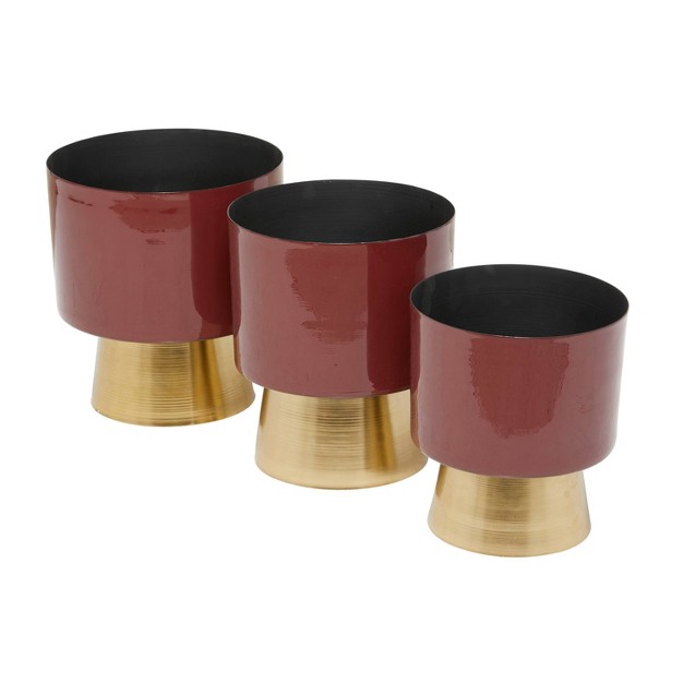 Olivia amp May 3pc Modern Metal Planter Pots