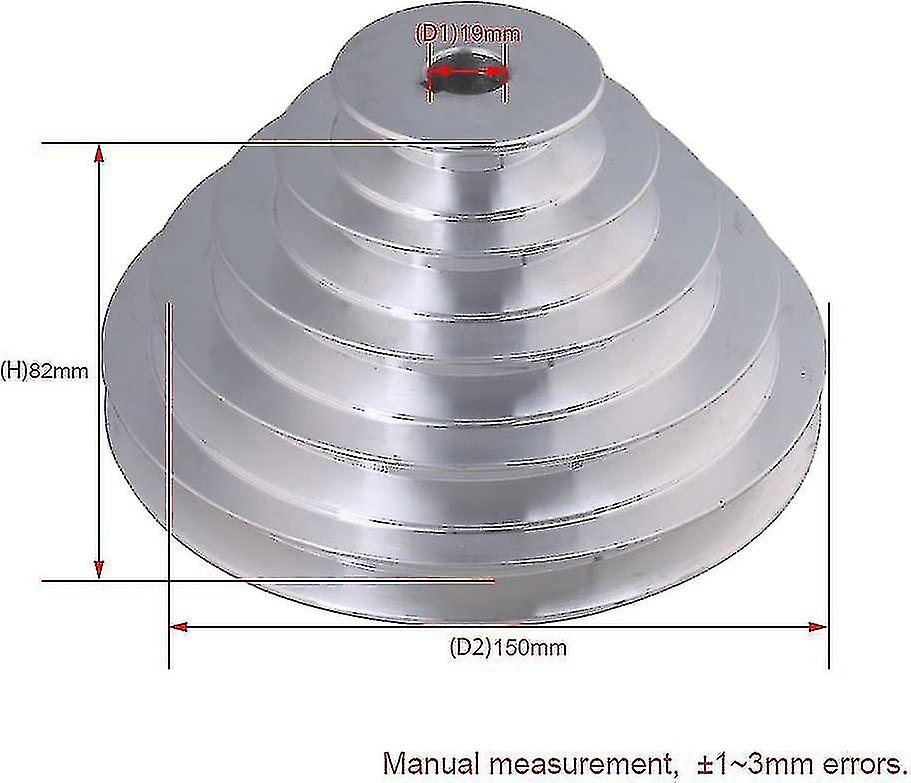 5 Tier Aluminum Pulley - 19mm Inner Diameter， 54-150mm Outer Diameter， 12.7mm Width - For Type A V-b