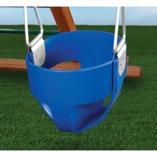 Swing-N-Slide Playsets Blue Full Bucket Toddler Swing with Chains WS 2081