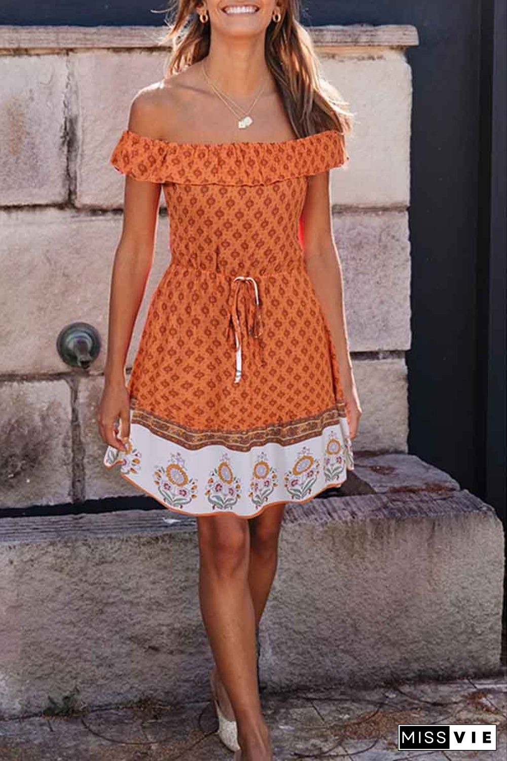 Bohemian Short Sleeve Dress(3 Colors)