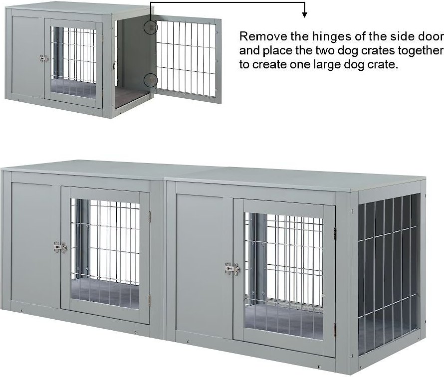 Unipaws Wooden Wire Furniture Style Dog Crate