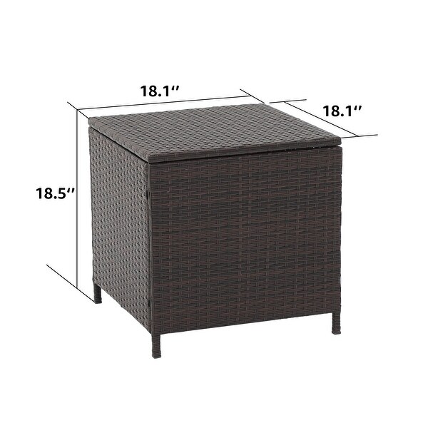 Outdoor Wicker Side Table with Storage