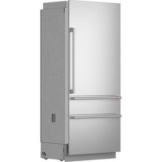 Cafe 36 in. 20.1 cu. ft. Built-In Bottom Freezer Refrigerator in Stainless Steel with Convertible Middle Drawer RH Swing CIC36RP2VS1