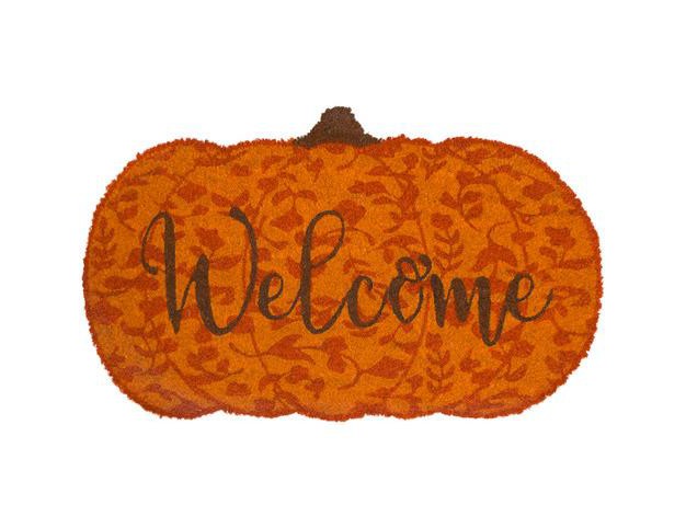 Briarwood Lane Welcome Pumpkin Fall Coir Doormat Natural Fiber Ou