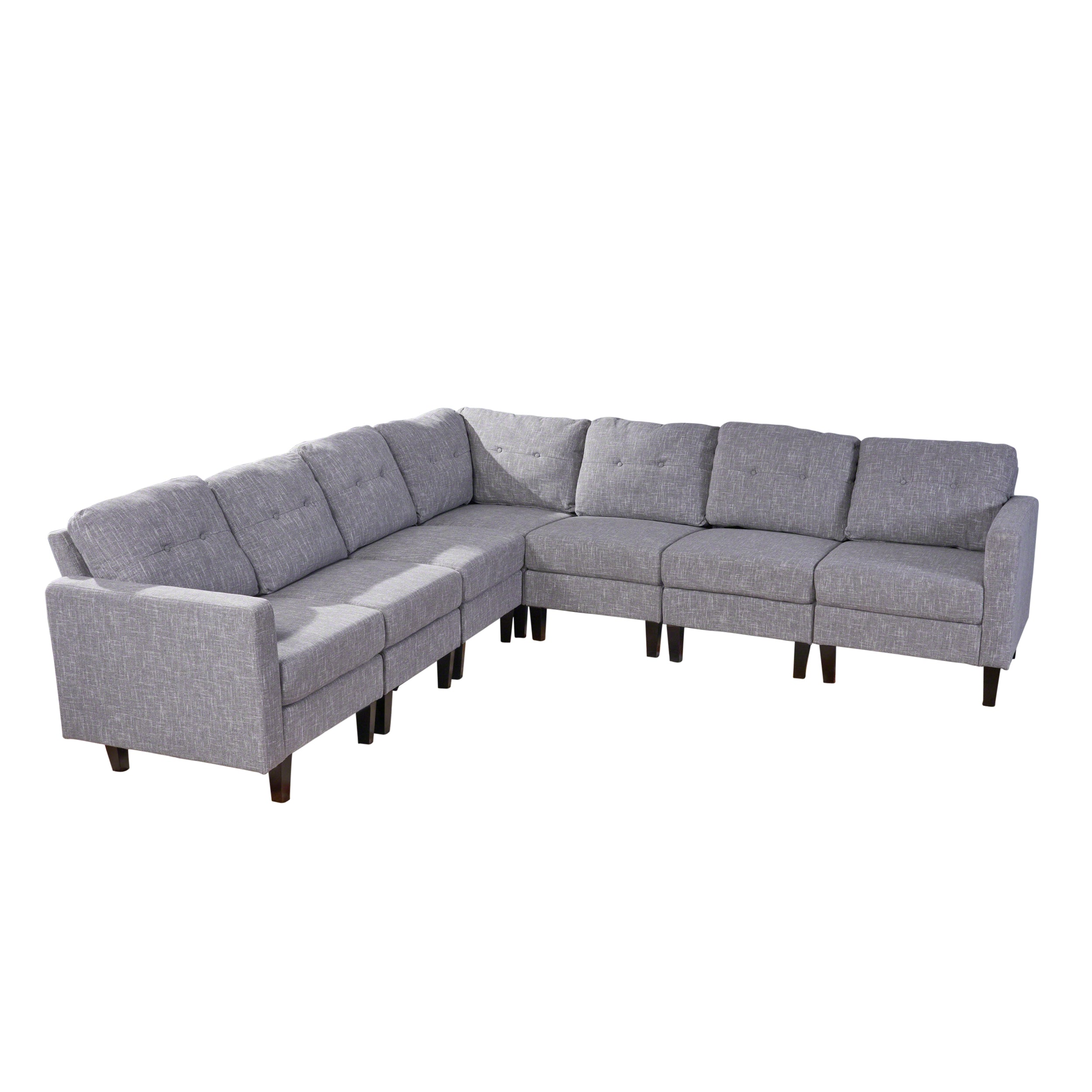 Marsh Mid Century Modern Extended Sectional Sofa Set