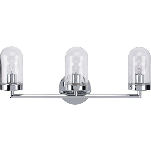 Signal Collection 3-Light Polished Chrome Clear Glass Coastal Bath Vanity Light