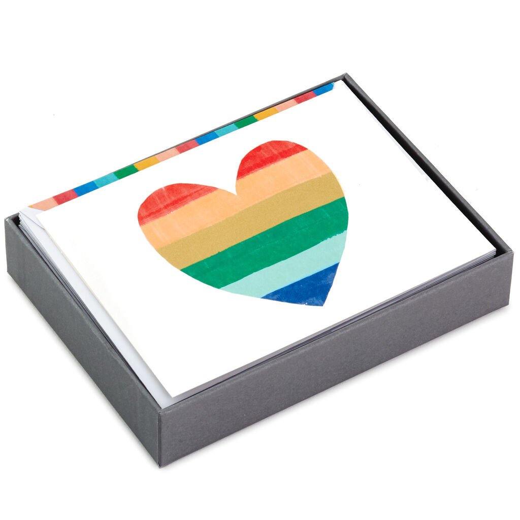 Hallmark  Rainbow Heart Blank Note Cards, Box of 10