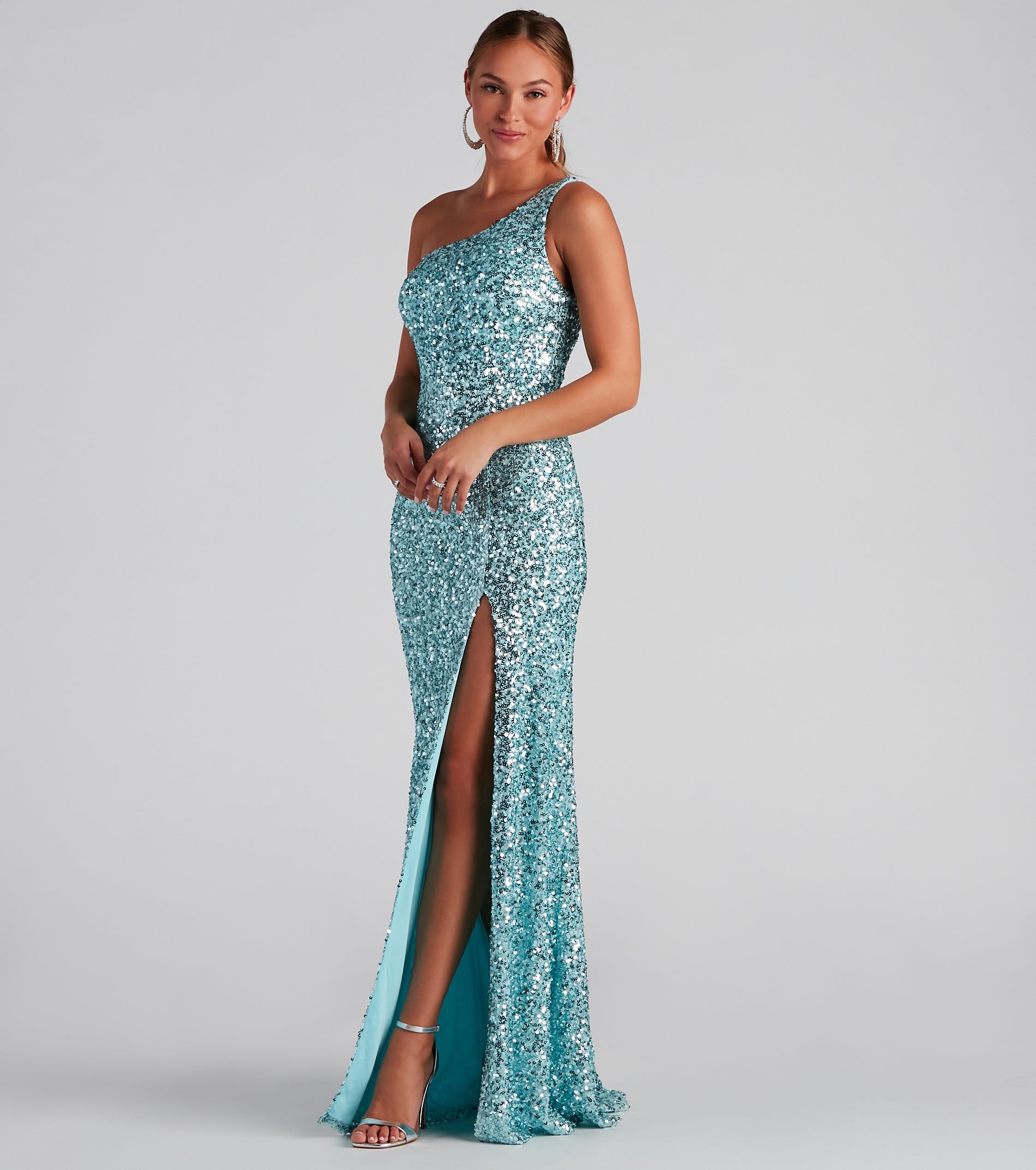 Lyla Formal One Shoulder Sequin Dress