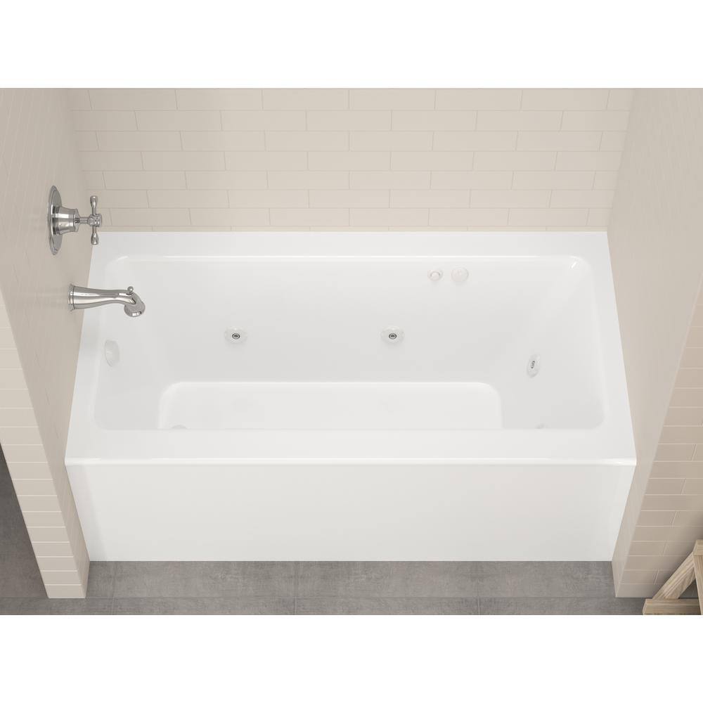 Universal Tubs Amber 5 ft. Acrylic Rectangular Drop-in Whirlpool Bathtub in White HD3060SHWL