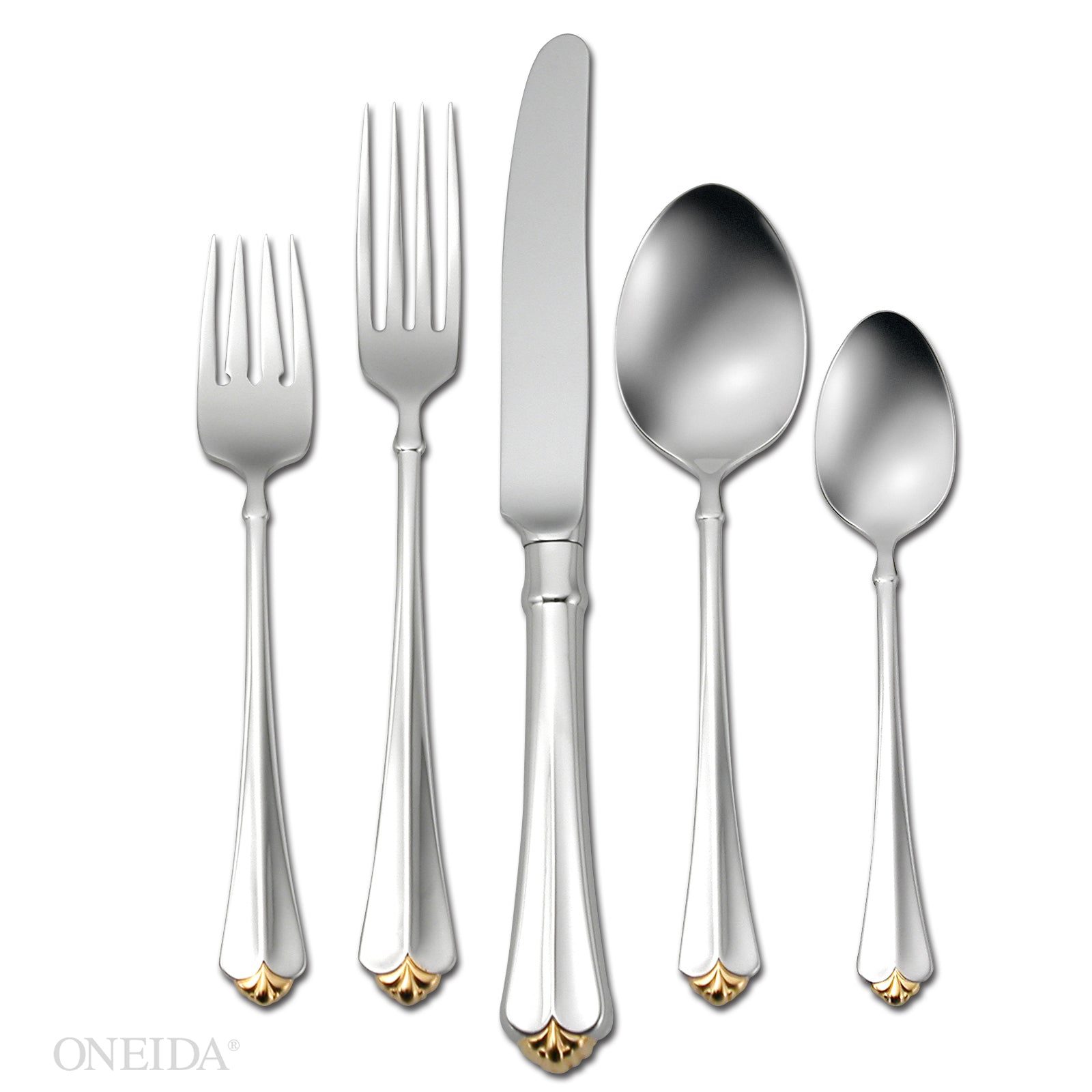 Gold Juilliard 5 Piece Fine Flatware Place Setting