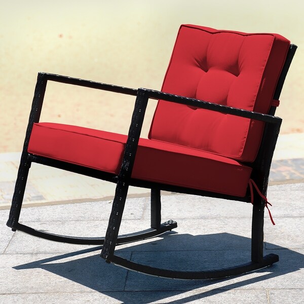 Patio Rocking Chair Outdoor Glider Rattan Rocker Chair