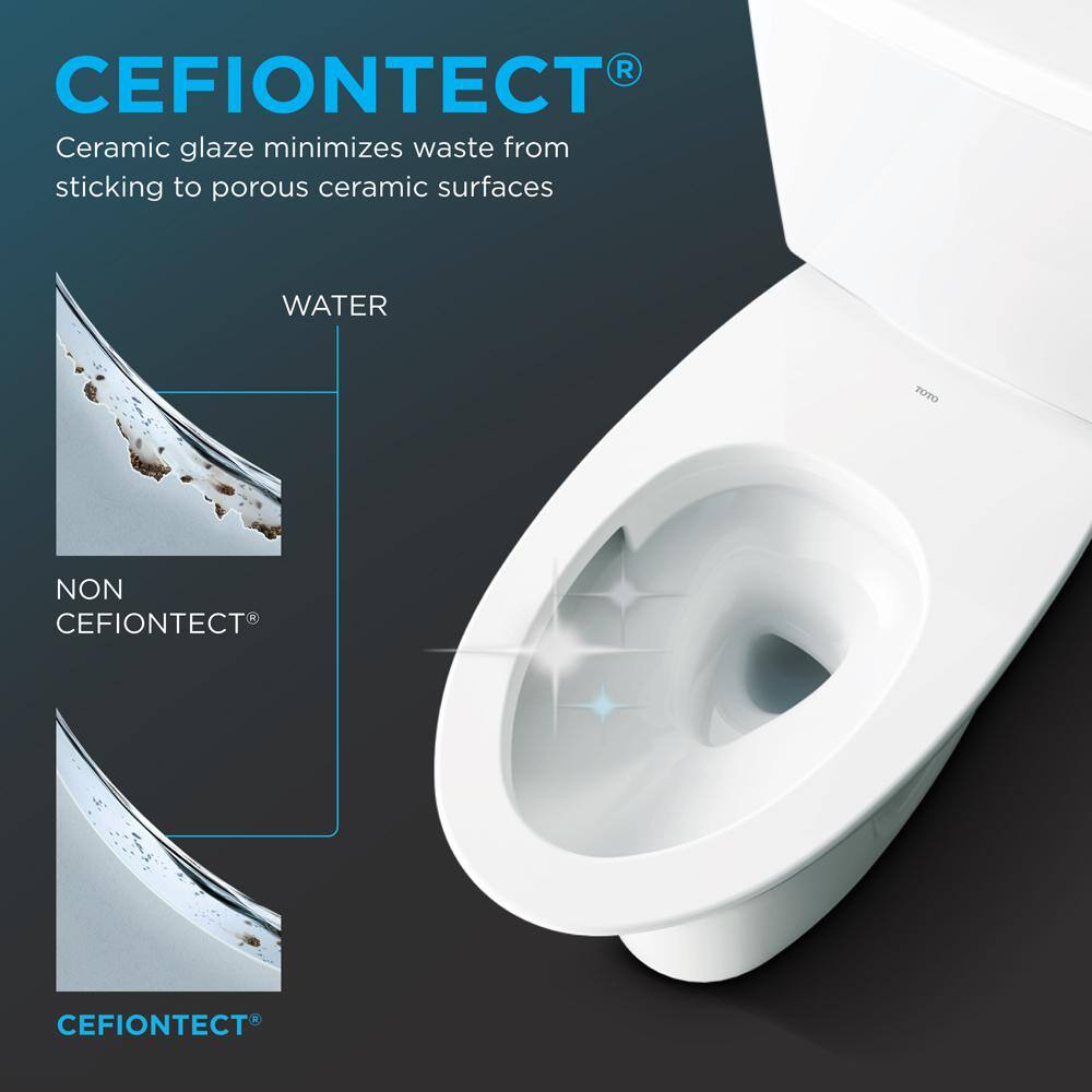 TOTO Aquia IV 2-Piece 0.81.28 GPF Dual Flush Elongated ADA Comfort Height Toilet in Cotton White K300 Washlet Seat Included MW4463036CEMFG#01