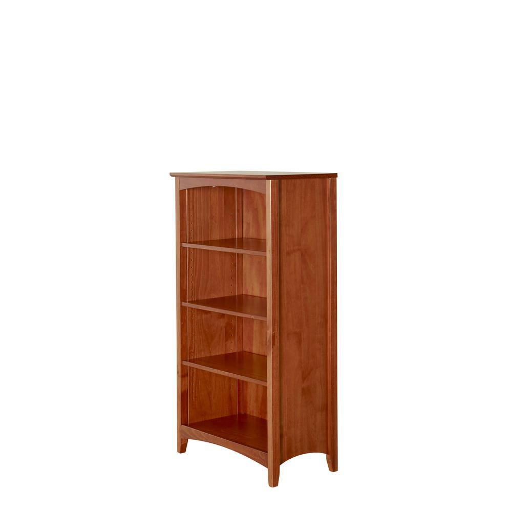 Camaflexi Shaker Style Cherry 48 in. H Solid Wood Bookcase SHK355