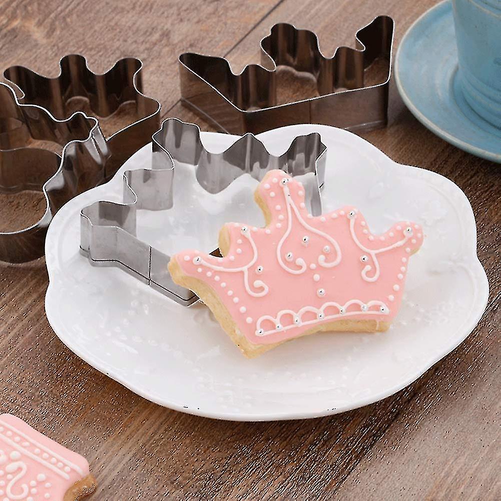 Cookie Cutter 4 Pcs/set Crown King Queen Prince Princess Shapes Stainless Steel Cookie Cutter Fondan