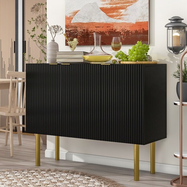 Entryway Sideboard Table Side Table Cabinet with Gold Metal Legs - 47.2“L x 16.5”W x 36.6”H