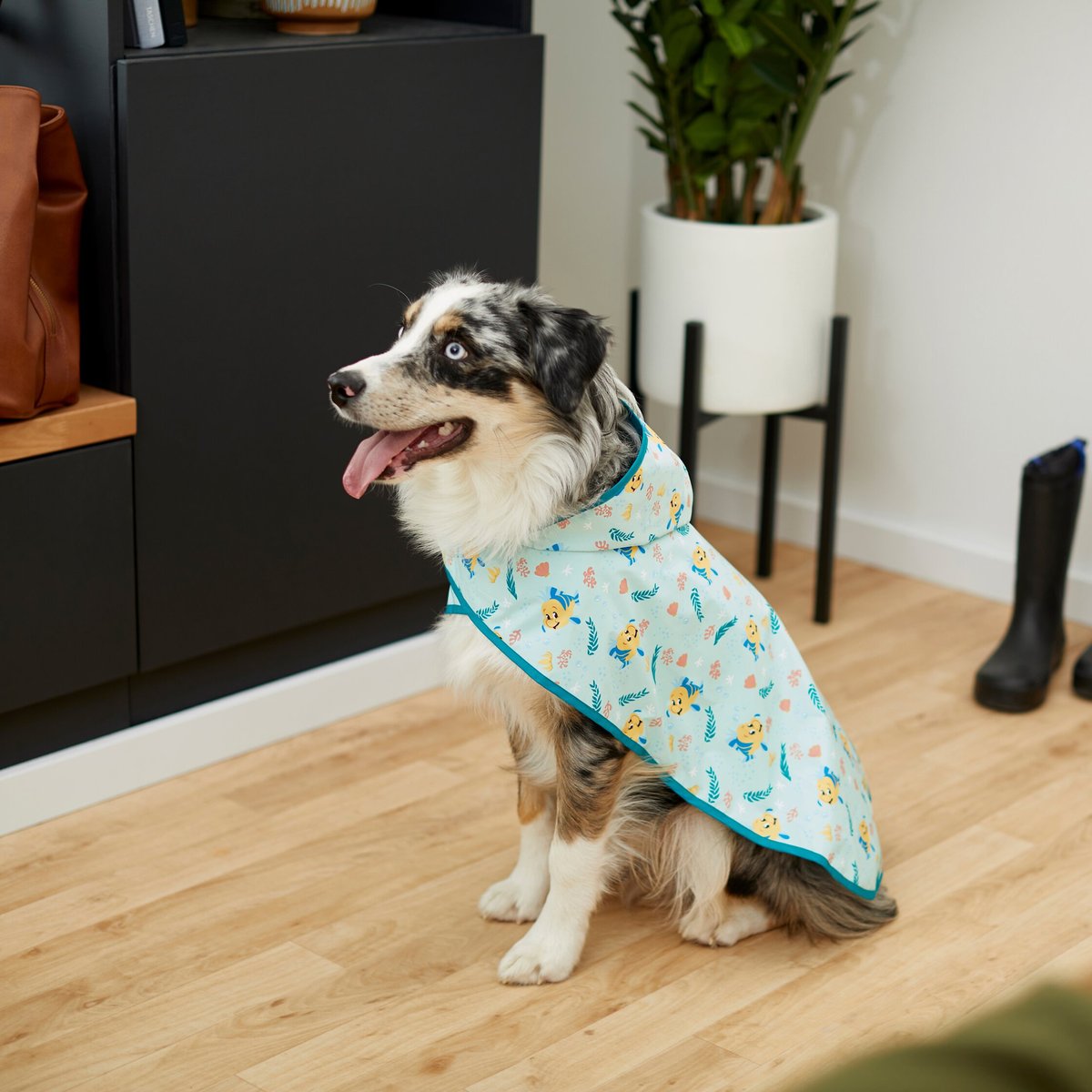 Disney Flounder Print Dog and Cat Raincoat