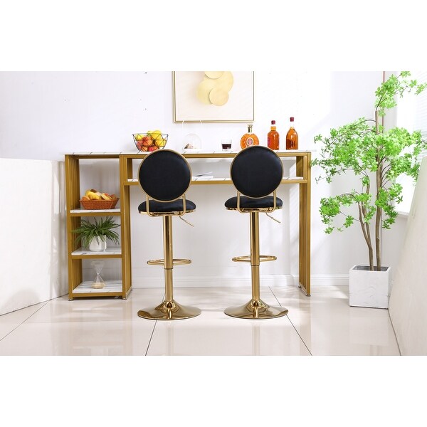 Bar Stools Dining Chairs with Footrest， Set of 2