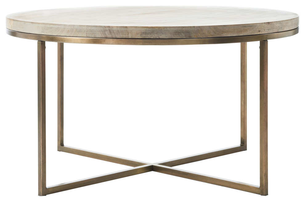 Liana Antique Brass Iron Odd Shape Coffee Table   Contemporary   Coffee Tables   by Renwil  Houzz