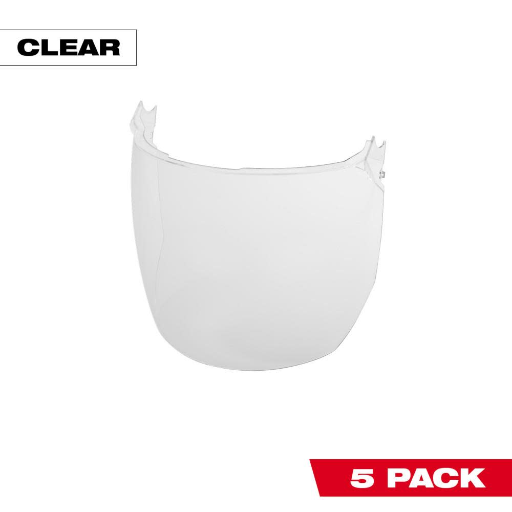 MW Clear Face Shield Replacement Lenses Helmet and Hard Hat Mount 5pk 48-73-1440 from MW