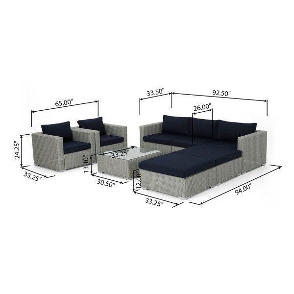 Santa Rosa Outdoor 8piece Wicker Sectional Sofa Set with Cushions by Christopher Knight Home