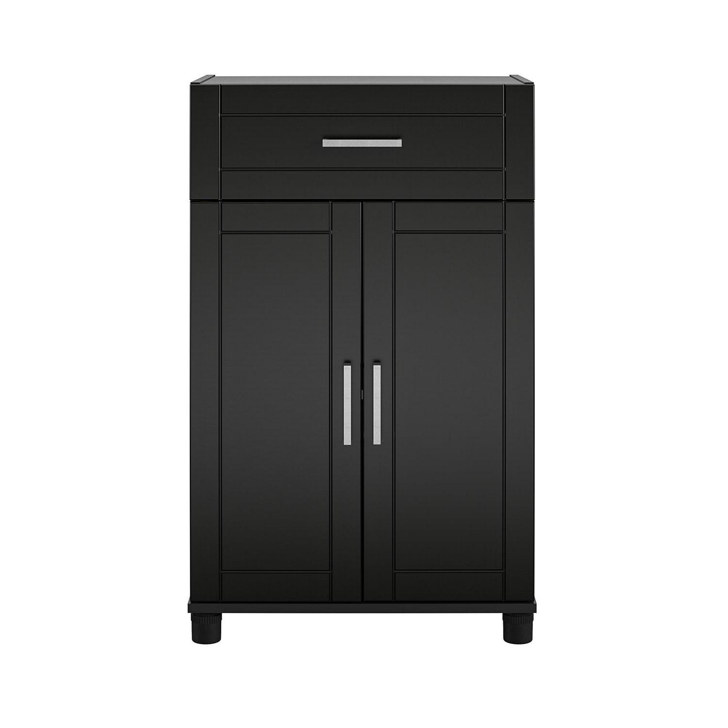 Systembuild Evolution Sylvan 24 1 Drawer/2 Door Base Garage Storage Cabinet， Black