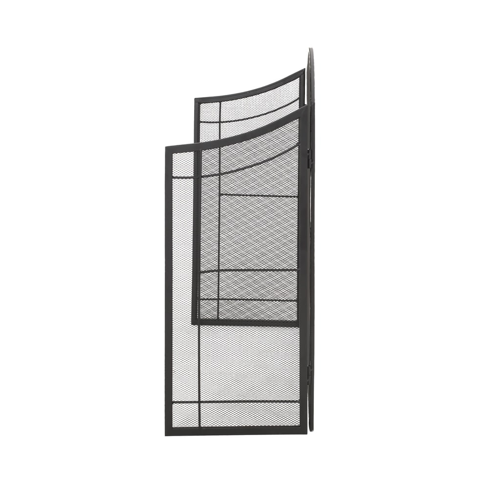 Belton Modern Iron Folding Fireplace Screen by Christopher Knight Home