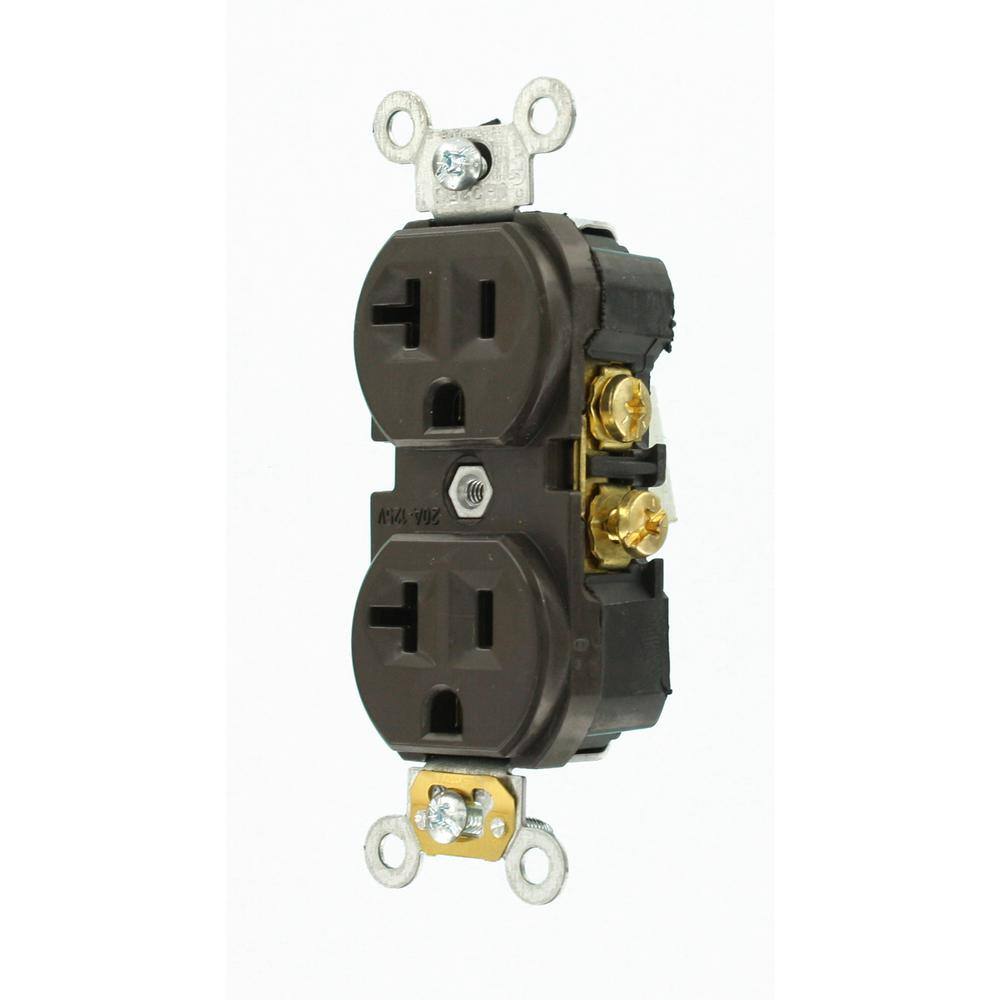 Leviton 20 Amp Commercial Grade Duplex Outlet Brown R50-CBR20-000