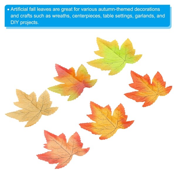 Fake Fall Leaves，300 Pack Artificial Maple Leaves，Style 8