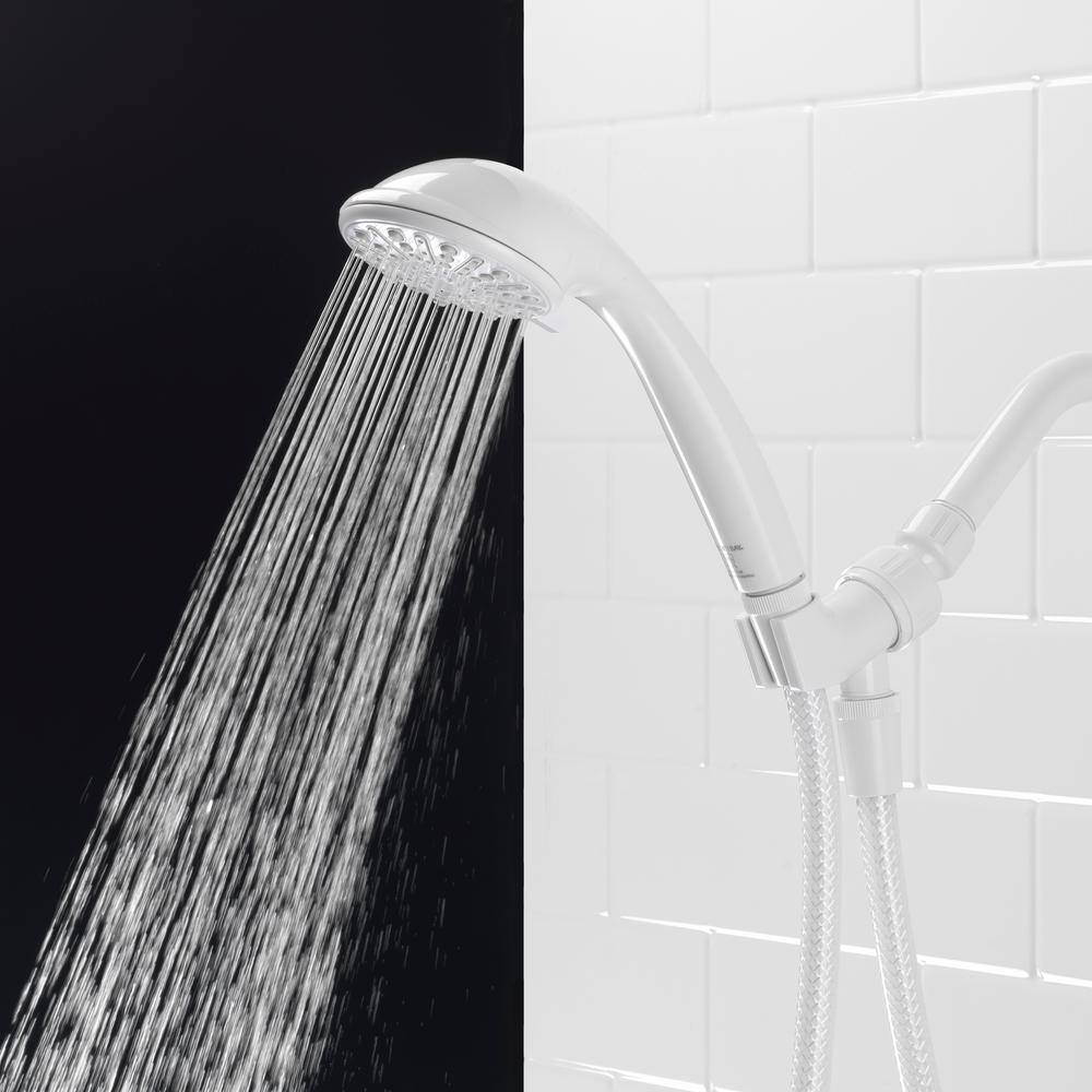 Glacier Bay 3-Spray 3.3 in. Single Wall Mount Handheld Adjustable Shower Head in White 8467000HC