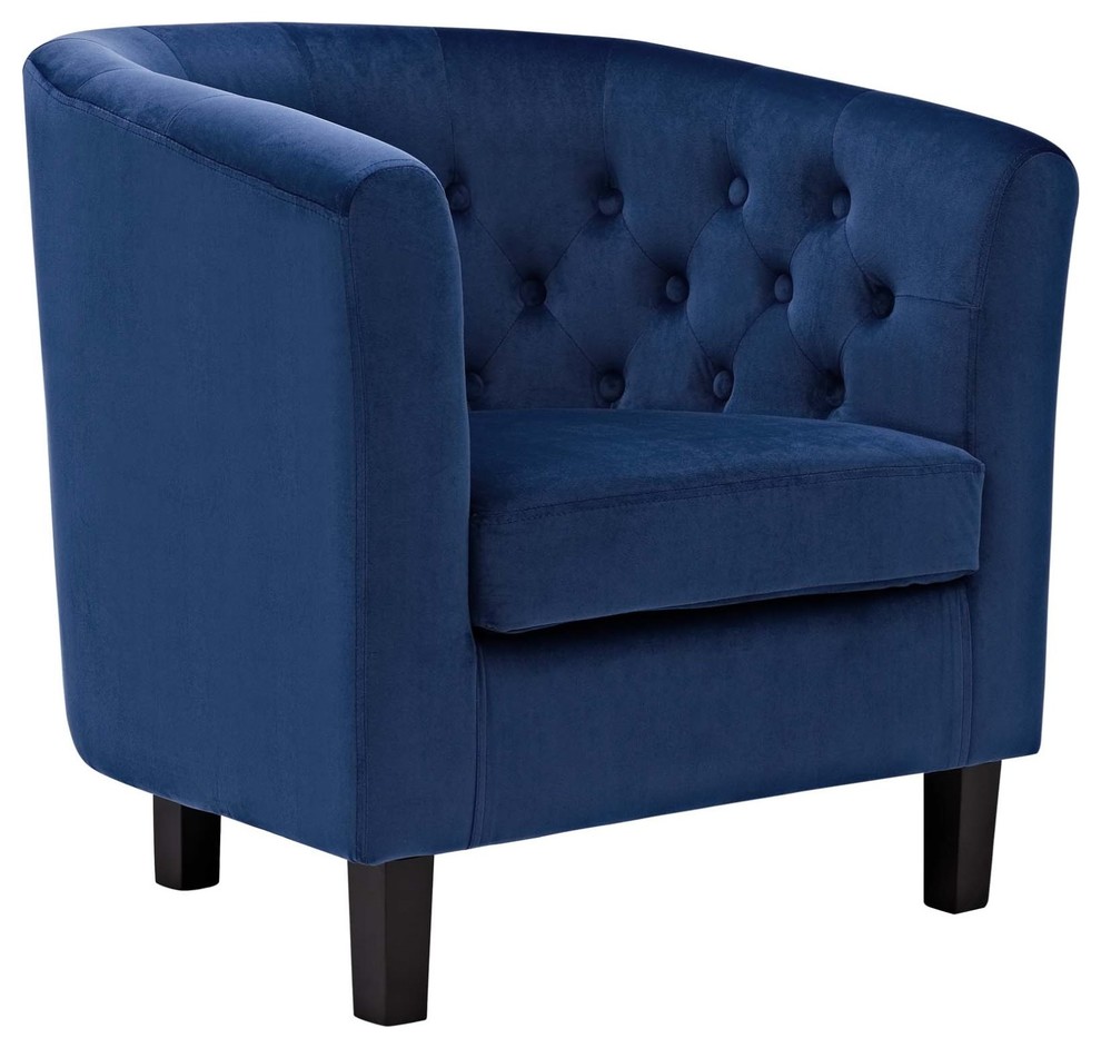 Modern Contemporary Urban Design Living Lounge Room Armchair  Navy Blue  Fabric   Contemporary   Loveseats   by House Bound  Houzz