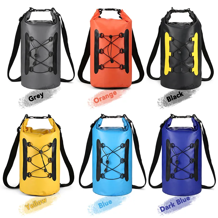 Elastic Rope Waterproof PVC Bag Swim Water Proof Backpack Trekking Boating Fishing Surfing Roll Top Dry Sack