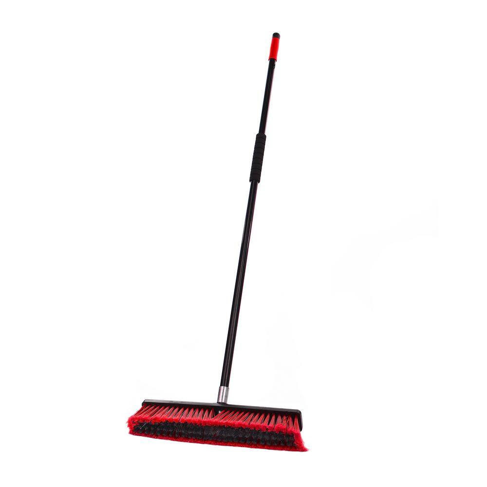 Alpine Industries 18 in. Red Indoor Smooth Surface 2-in-1 Squeegee Push Broom ((3-Pack)) 4600-18-2-3