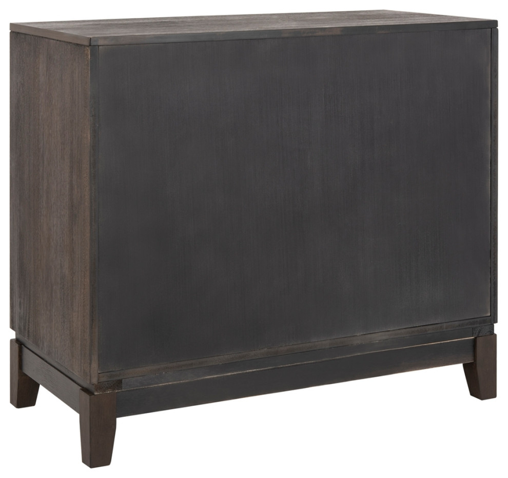 Kay 2 Door Chest Dark Espresso/ Black Mirror   Transitional   Accent Chests And Cabinets   by Peachtree Fine Furniture  Houzz