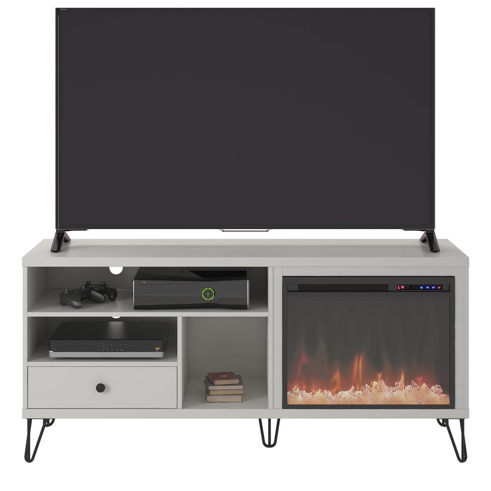 Ameriwood Home Montrose 59 in Freestanding Electric Fireplace TV Stand Fits TV8217s up to 65 in in White