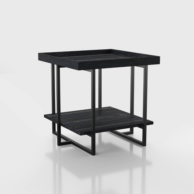 Franda Tray Top End Table Black Mibasics