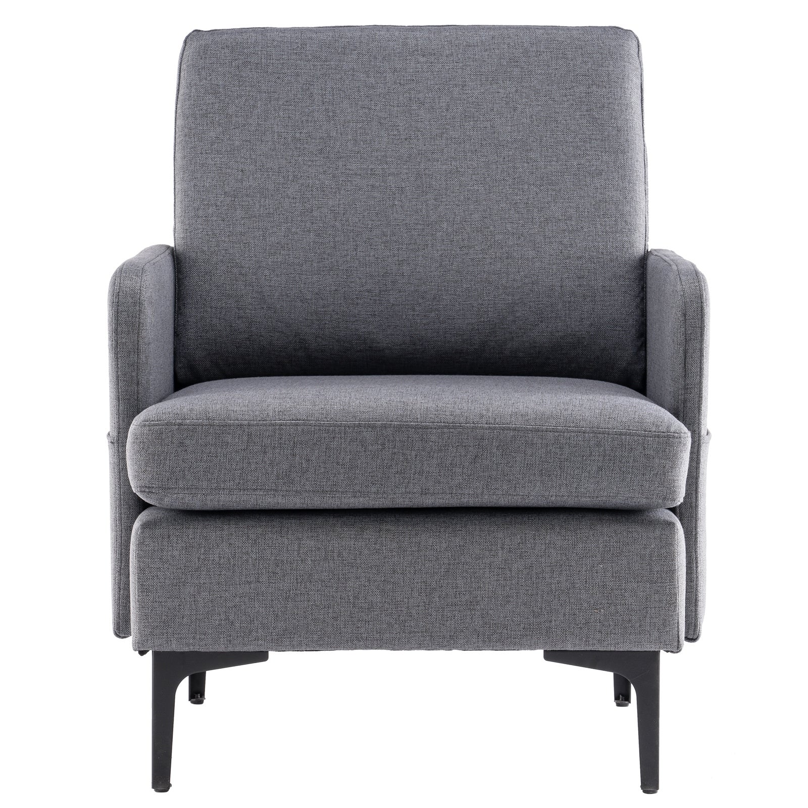 FCH Lounge Chair， Comfy Single Sofa Accent Chair for Bedroom Living Room Guestroom， Dark Grey - (31.1*26.77*34.65)