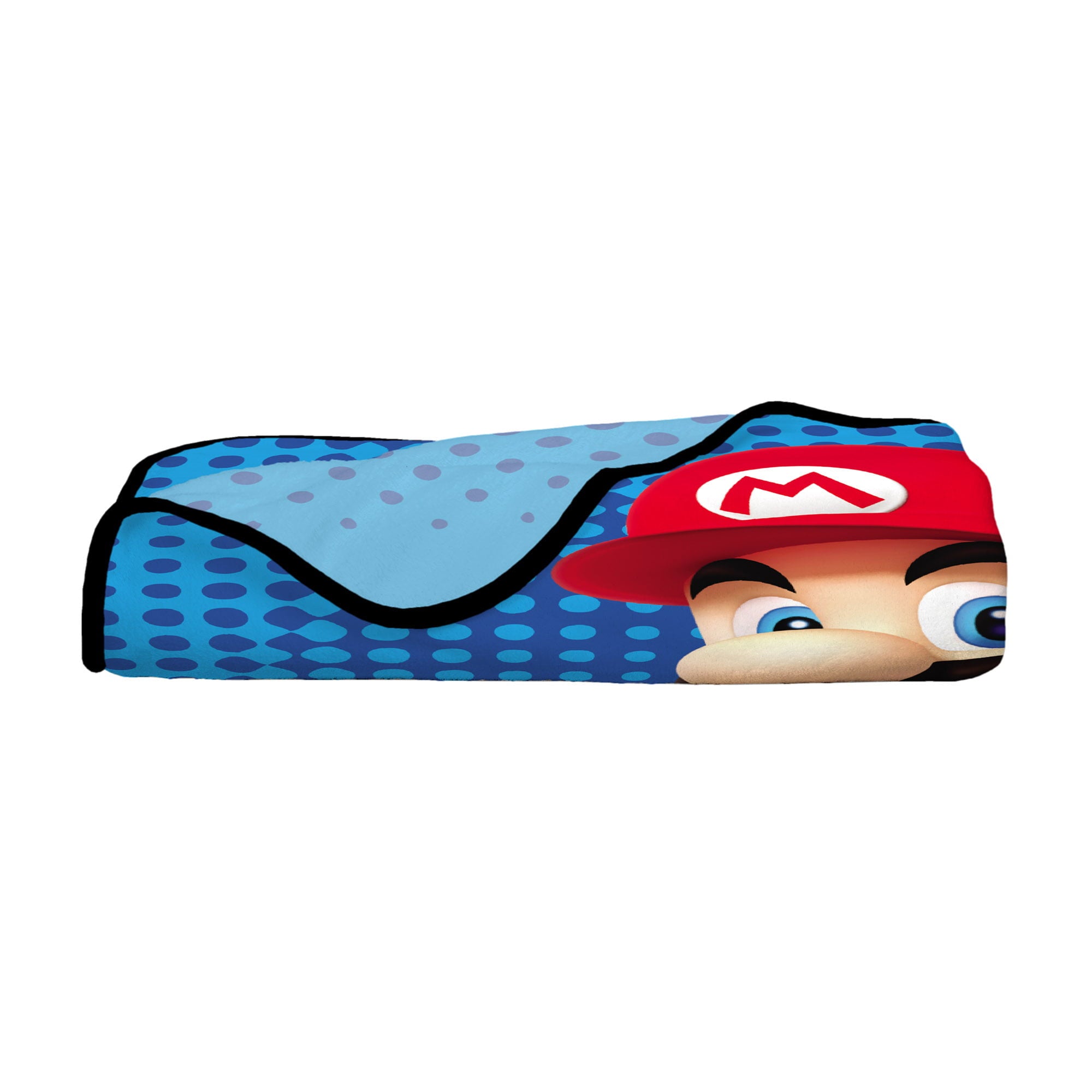 Super Mario Kids Plush Twin/Full Blanket， 62 x 90， Blue， 