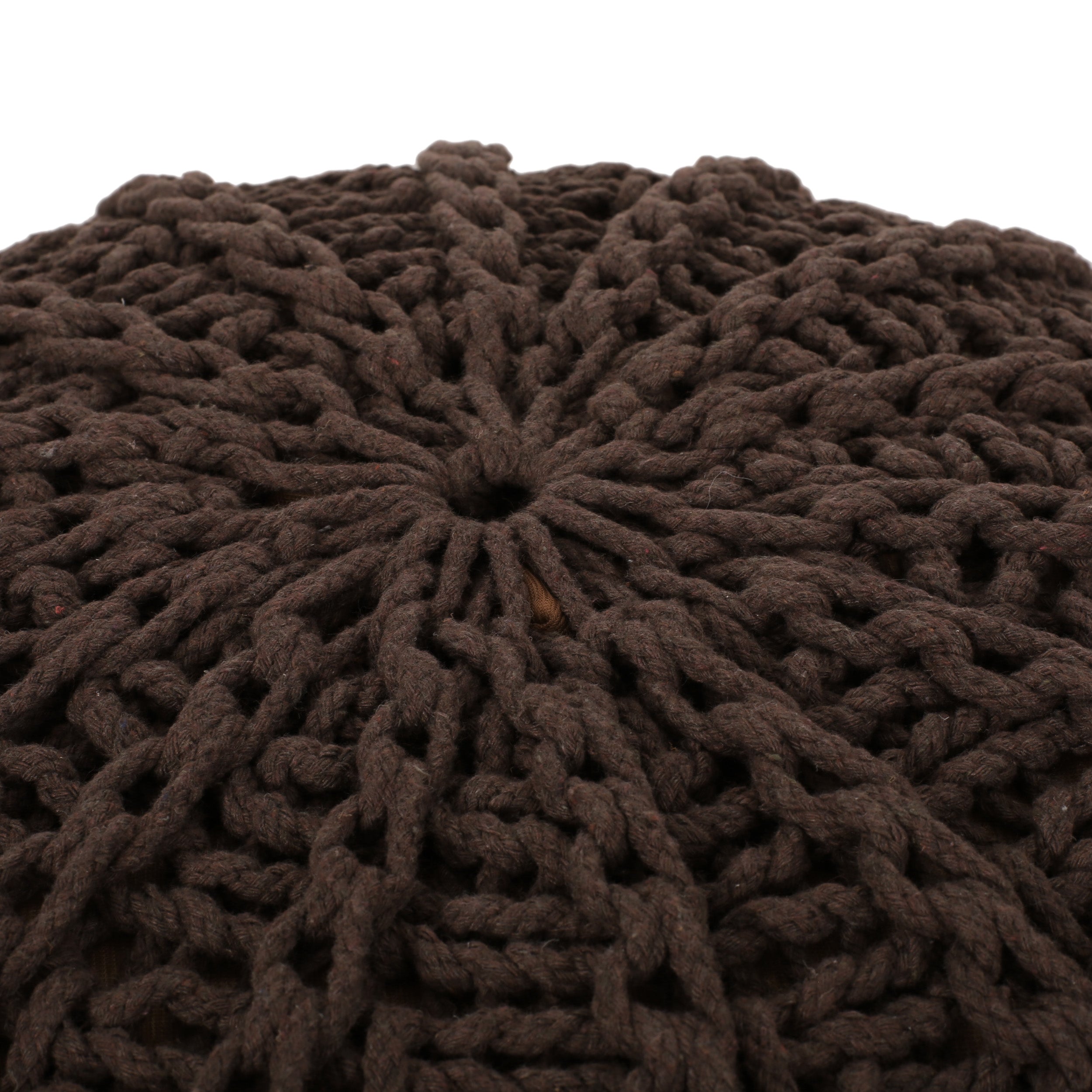 Agatha Modern Knitted Cotton Round Pouf