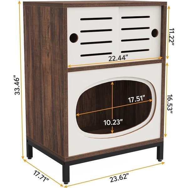 Cat Litter Box Enclosure， Cat House Side Table， Cat Furniture