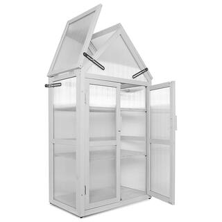 Tunearary Wood Greenhouse Kit Portable Outdoor Indoor Plant Stand with Open Roof Shelving W219HZP66788