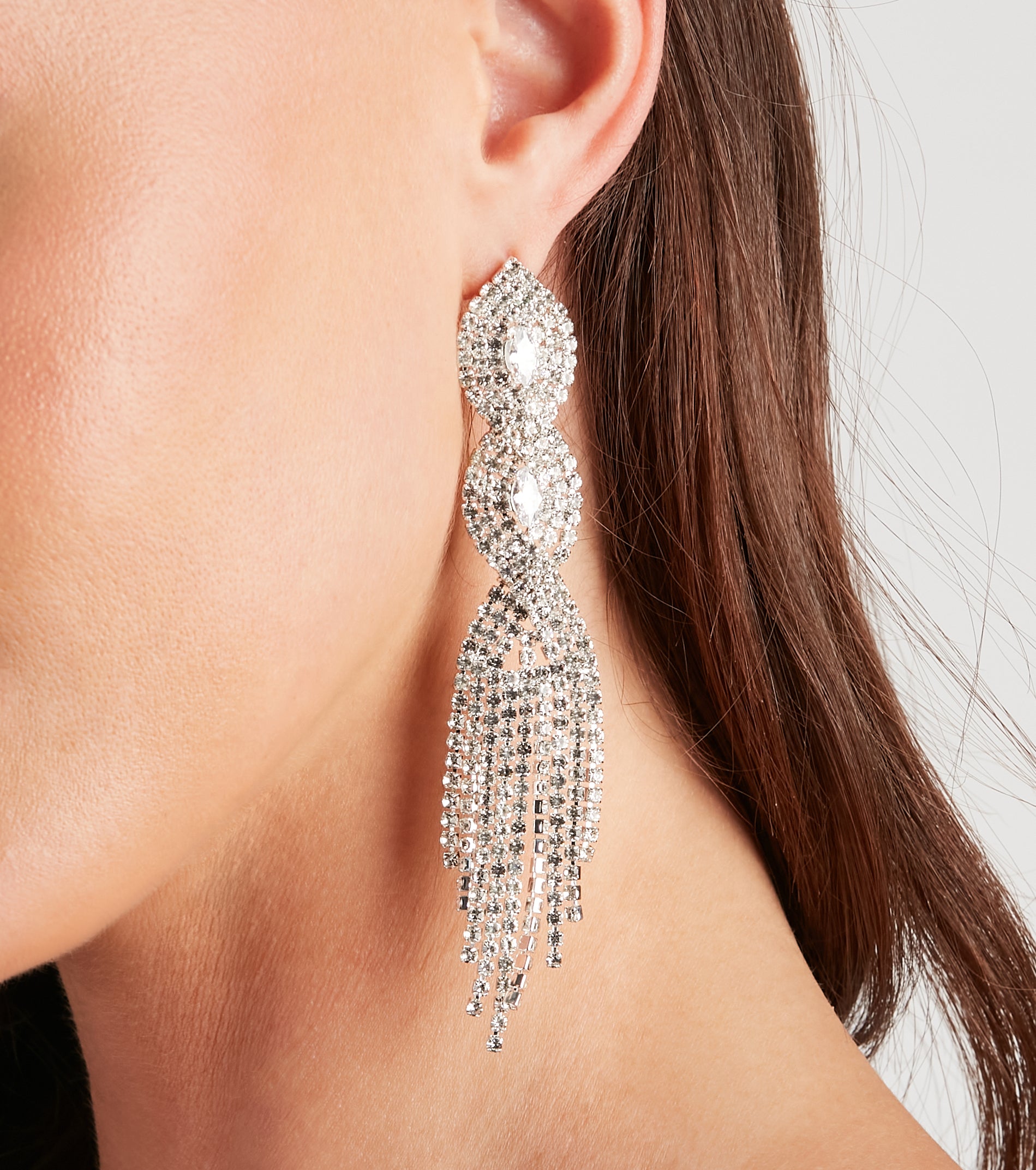 Twist of Glam Rhinestone Earrings