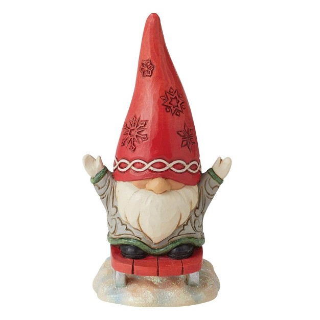 Jim Shore Snow Much Fun One Figurine 5 25 Inches Gnome Sledding 6010845 Resin Red