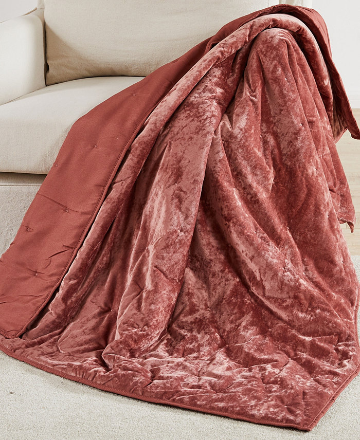 Levtex Abruzzi Velvet Reversible Quilted Throw， 50 x 60