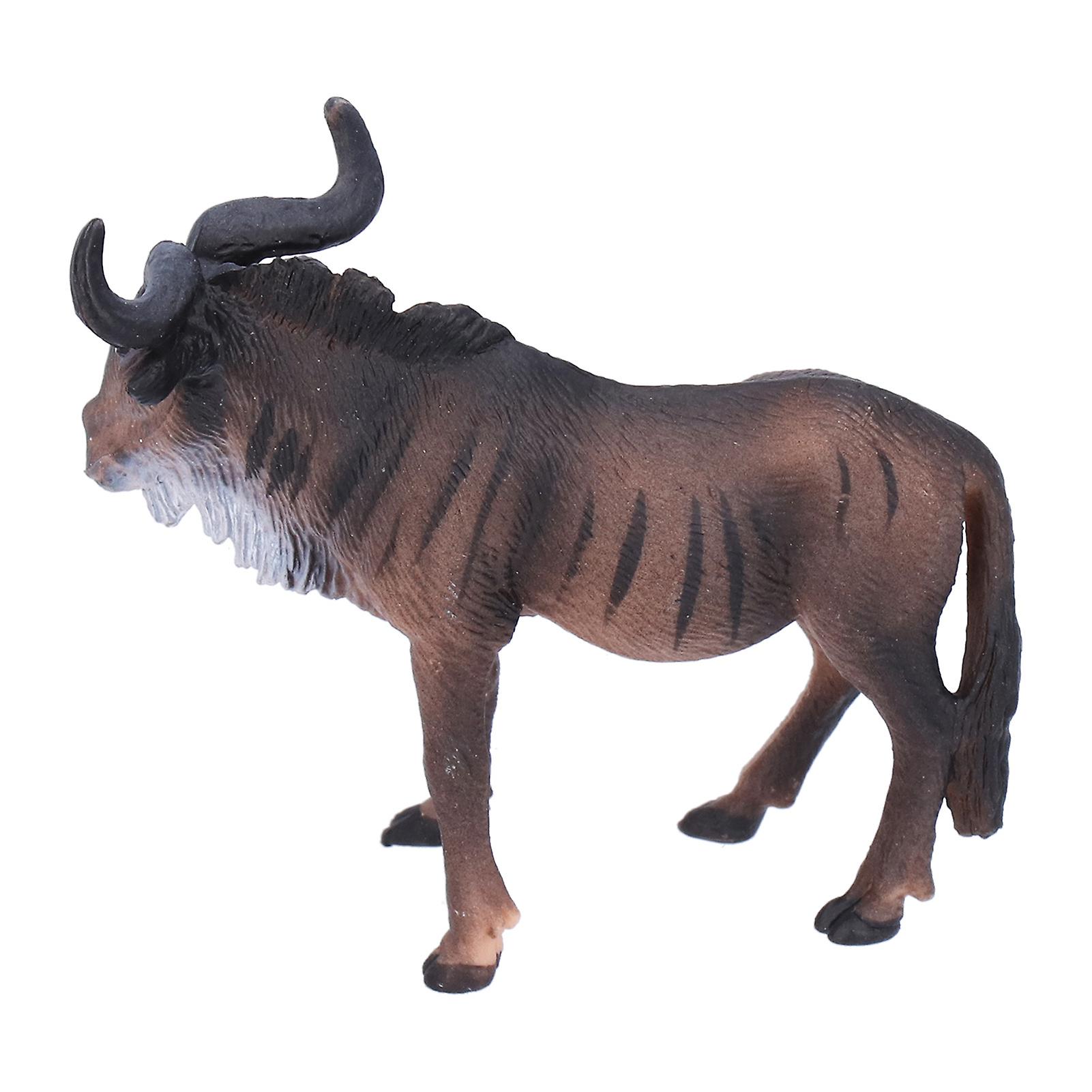 Lifelike Animal Toy Statue African Jungle Animals Wildebeest Toy Plastic Playset Gift