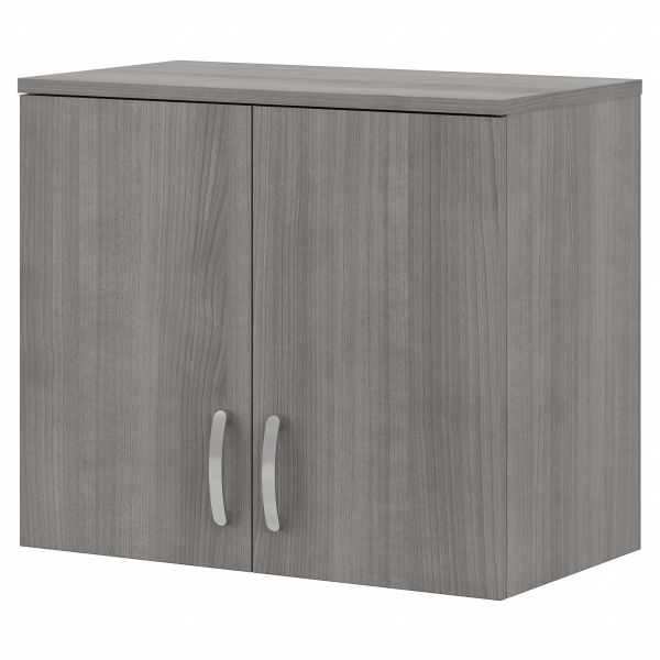 Bush Business Furniture Universal Wall Cabinet with Doors and Shelves in Platinum Gray