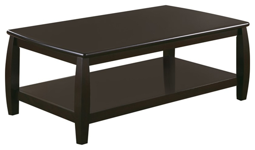 Coaster Dixon 3 Piece Wood Coffee Table Set with Shelf in Cappuccino   Transitional   Coffee Table Sets   by Homesquare  Houzz