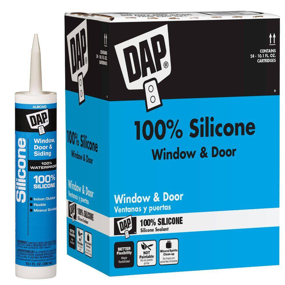 DAP Silicone 10.1 oz. Almond Window Door and Siding Sealant (12-Pack) 7079808649