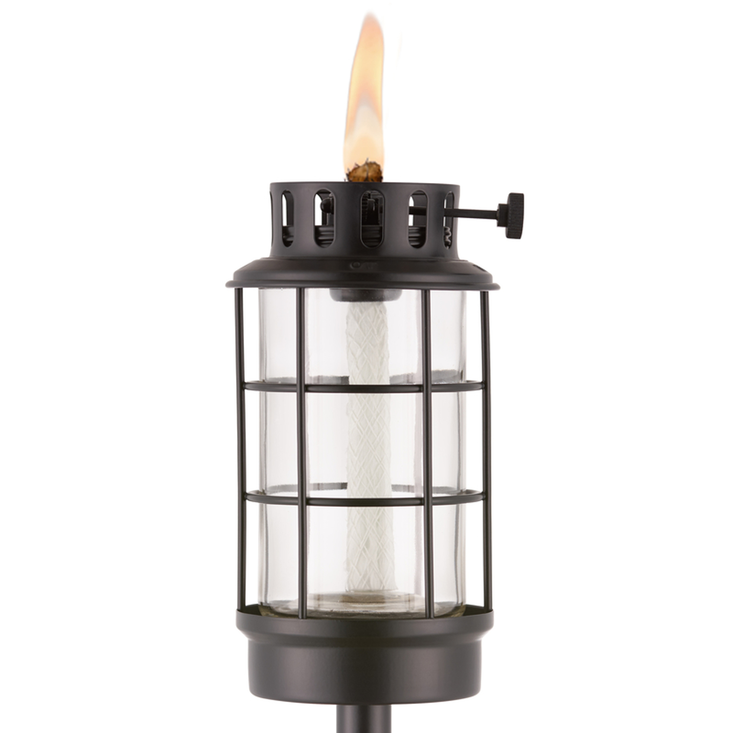 TIKI Convertible Black Metal 65 in. Lantern Outdoor Torch 1 pk